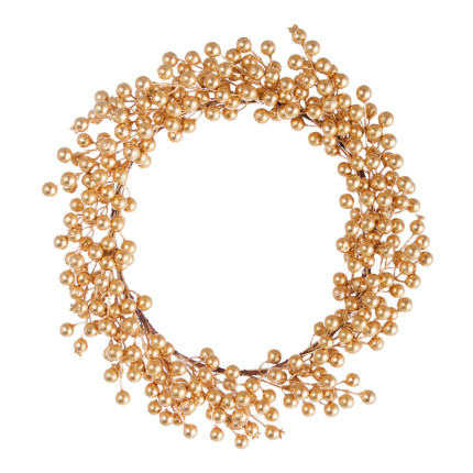 Corona con bacche oro 36cm