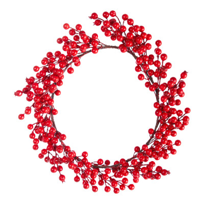 Corona con bacche rosse 36cm