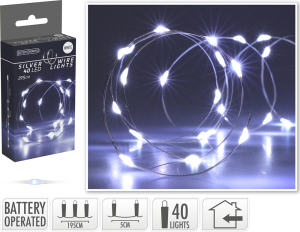 Filo metallico con 40 led 200cm