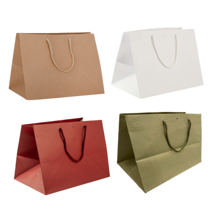 Sacchetti colorati in carta con fondo largo