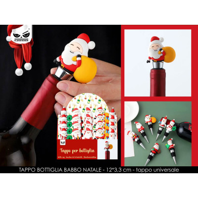 Tappo per Bottiglia di Vino a Forma di Babbo Natale 2