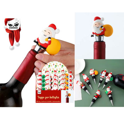 Tappo per Bottiglia di Vino a Forma di Babbo Natale