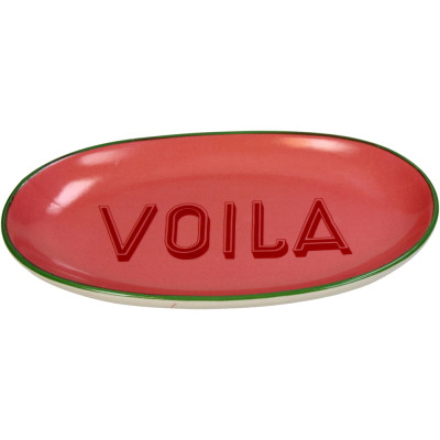 Piatto ovale Voilà rosa in terracotta