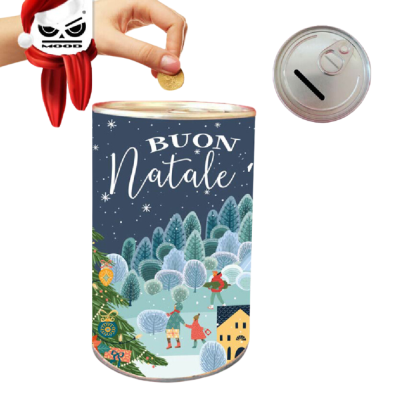 Salvadanaio in latta Buon Natale
