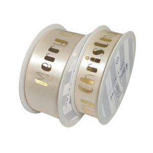 Nastro raso Merry Christmas oro