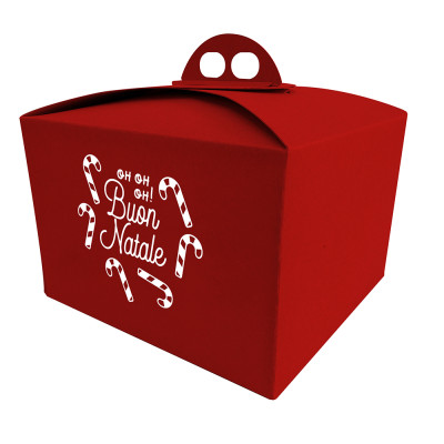 Scatola Porta Panettone Rossa Oh Oh Oh