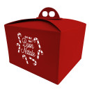Scatola porta panettone rossa Oh Oh Oh