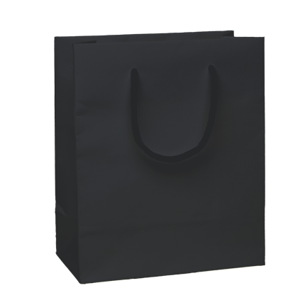 Sacchetti Lux nero in carta con cordini in cotone Sacchetti Lux nero in carta con cordini in cotone