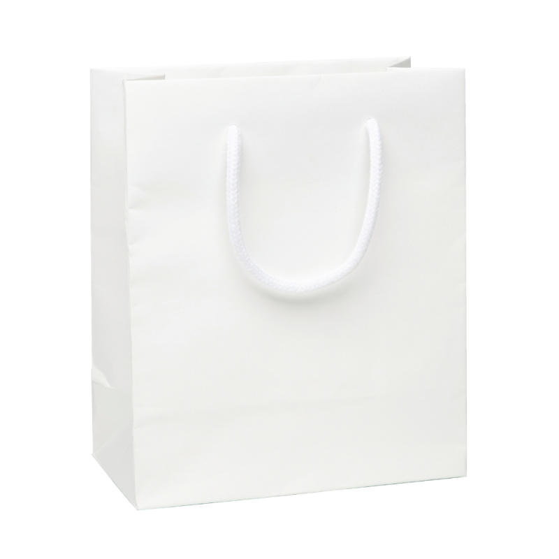 Sacchetti Lux bianco in carta con cordini in cotone