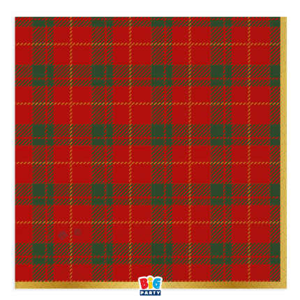 Tovaglioli Tartan Gold in confezione da 16 pezzi
