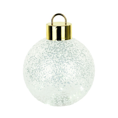 Sfera natalizia decorativa bianca con led