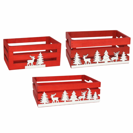 Cassette di legno rosse