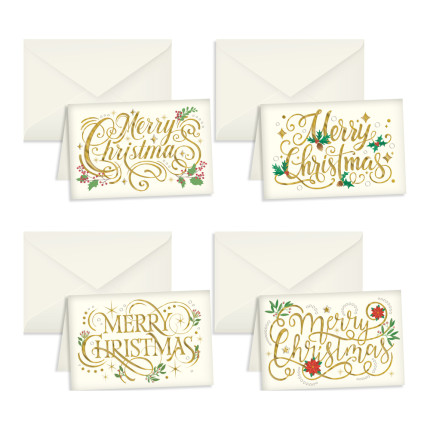 Biglietto Merry Christmas lettering