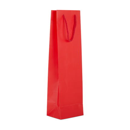 Sacchetto portabottiglia in carta con cordino cotone rosso