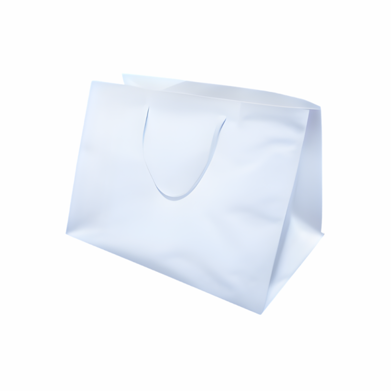 Sacchetti in carta plastificata tinta unita bianchi