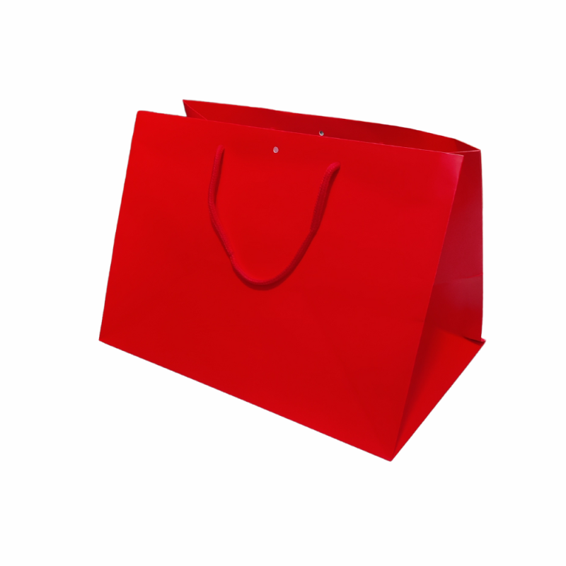 Sacchetti in carta plastificata tinta unita rossi