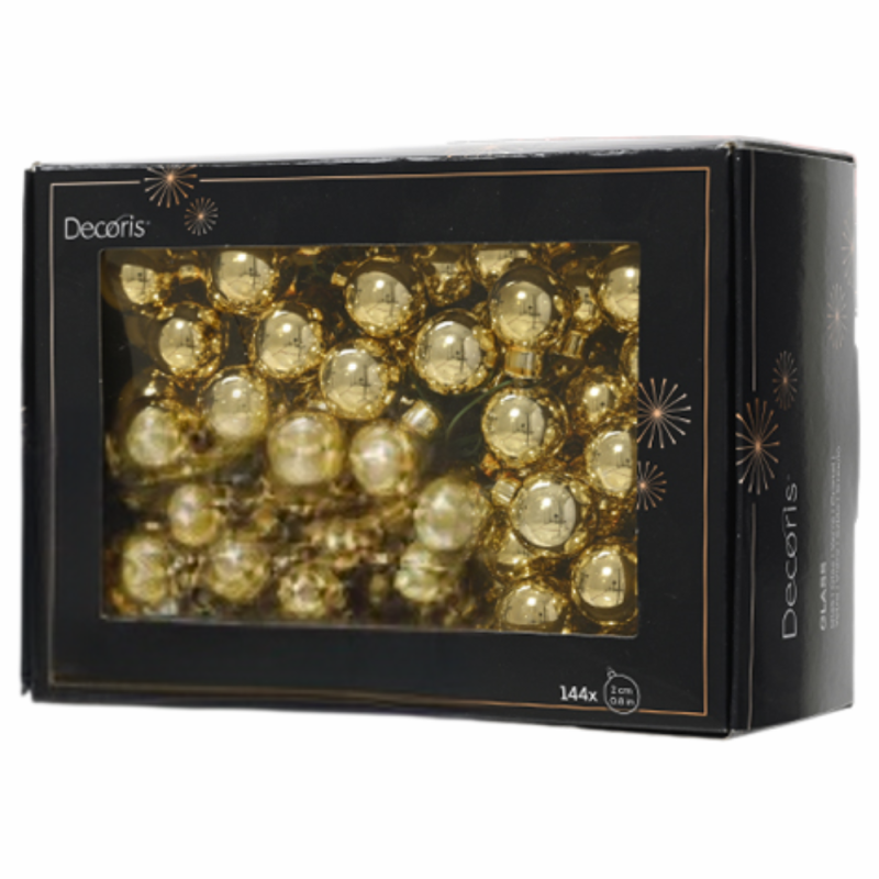 Palline in vetro lucide con filo ferro 2cm (144 pezzi)