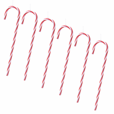 Caramella Candy Cane bianca e rossa (6 pezzi)