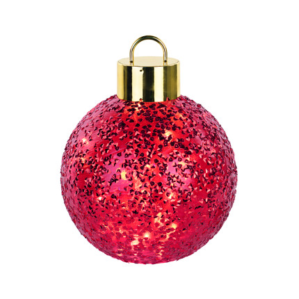 Sfera rossa lavorata con led Sfera rossa lavorata con led