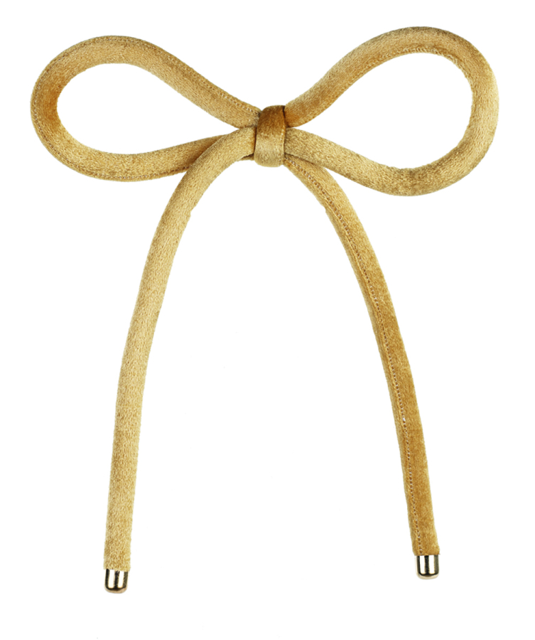 Fiocco Natalizio In Velluto Oro 28cm - Addobbo Albero Di Natale, Stile Shabby Chic - Foto 3