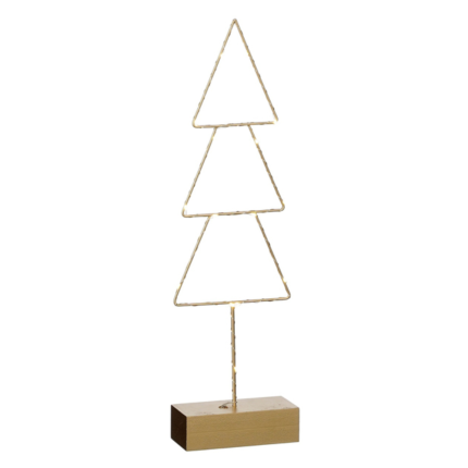 Albero decorativo in metallo oro luminoso