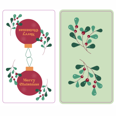 Etichette Natale rettangolari (100 pezzi)