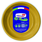 Piatti piani in plastica colorati riutilizzabili (25 pezzi)
