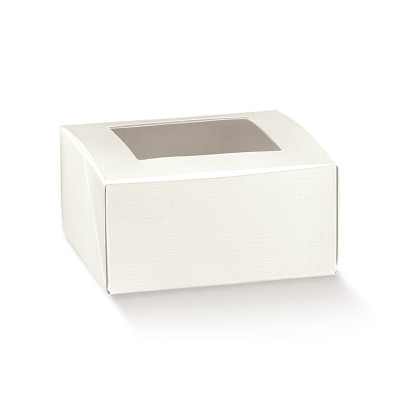 Scatola pratica con finestra in cartoncino fibra bianco 2