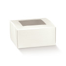 Scatola pratica con finestra in cartoncino fibra bianco