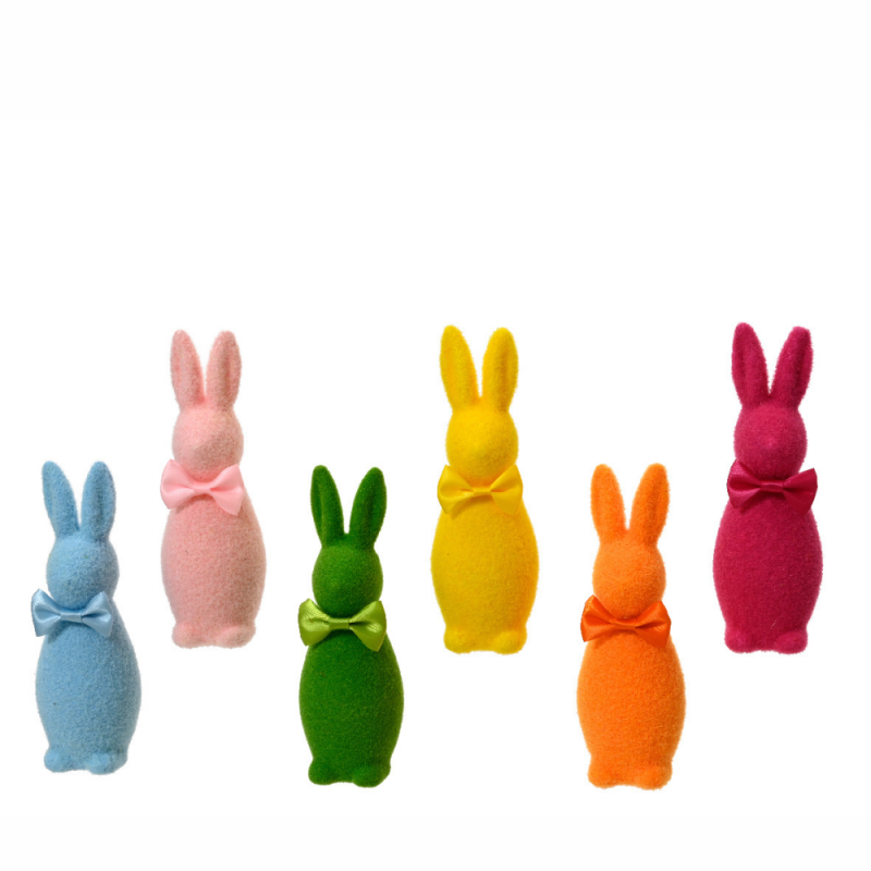 Coniglietto colorato decorativo 16cm