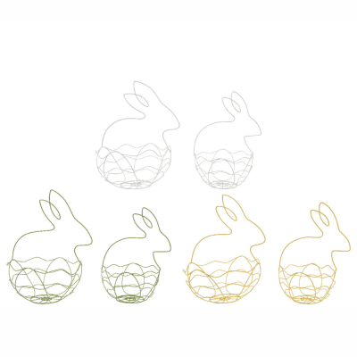 Cesto coniglio in fil di ferro