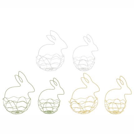 Cesto coniglio in fil di ferro