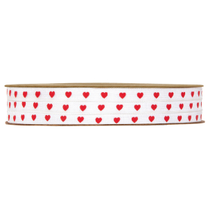 Nastro con Cuoricini Rossi in Tessuto Nastro con Cuoricini Rossi in Tessuto