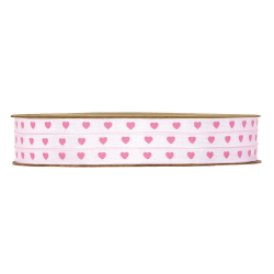 Nastro con Cuoricini Rosa in Tessuto