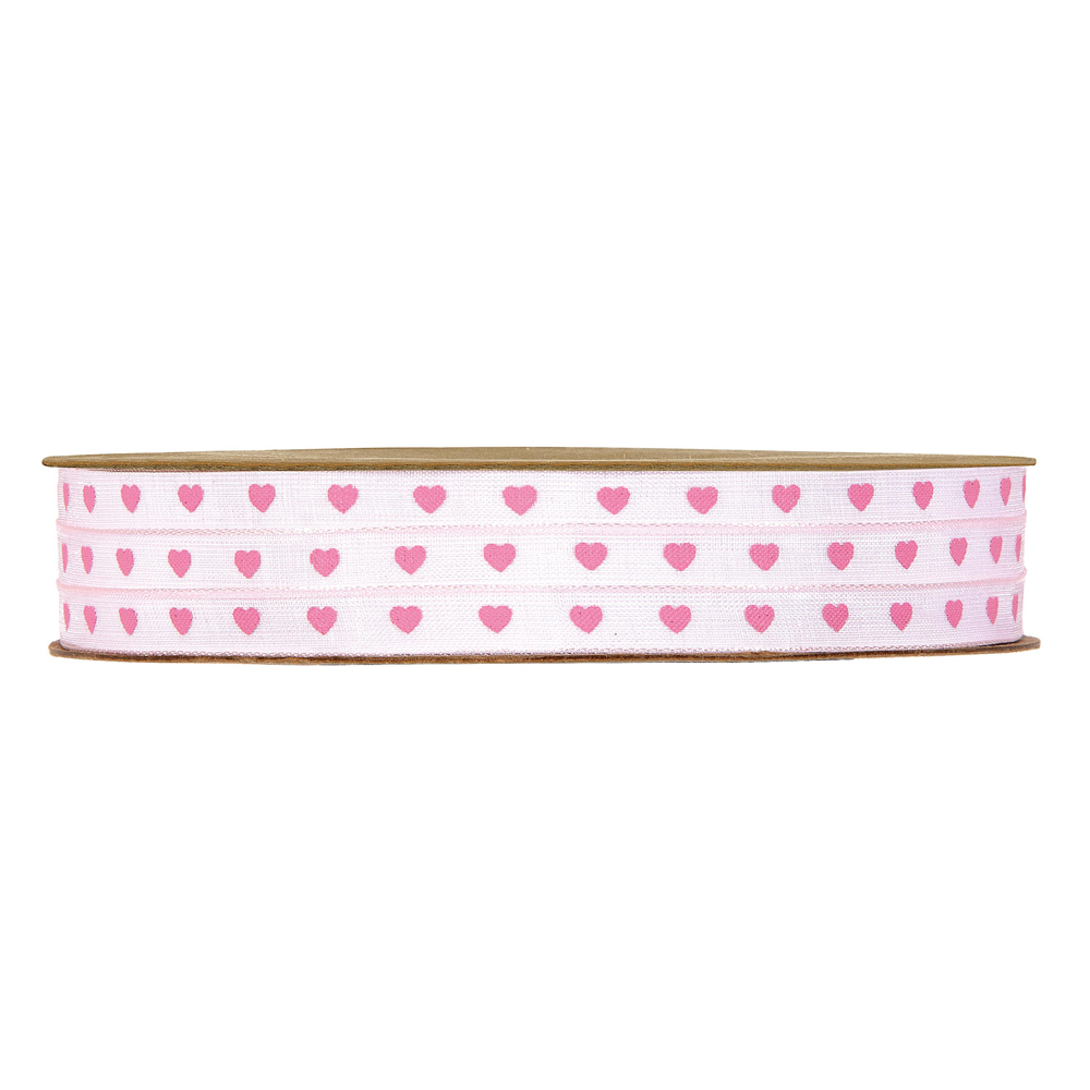 Nastro con Cuoricini Rosa in Tessuto
