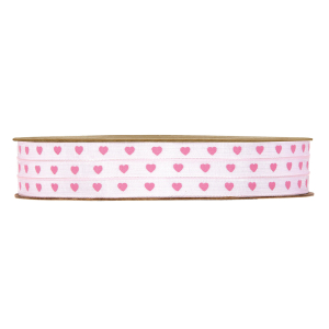 Nastro con Cuoricini Rosa in Tessuto Nastro con Cuoricini Rosa in Tessuto
