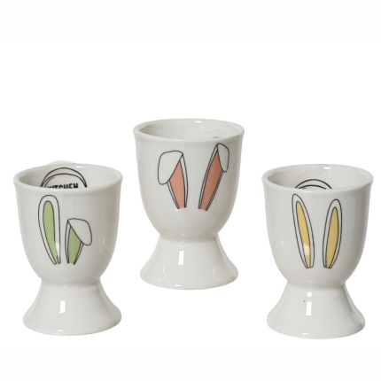 Porta uovo con orecchiette pasquali in porcellana Porta uovo con orecchiette pasquali in porcellana