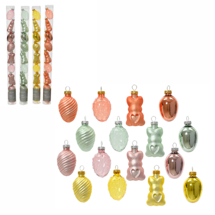 Palline pasquali in vetro colorato Palline pasquali in vetro colorato