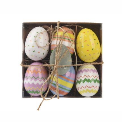 Ovetti pendenti decorativi lucidi in confezione (6 pezzi)