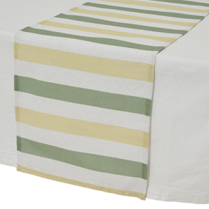 Runner da tavolo a strisce verdi