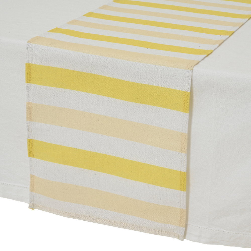 Runner da tavolo a strisce gialle