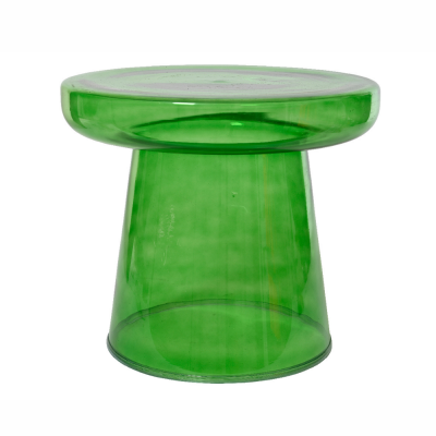 Tavolino in vetro verde per interni