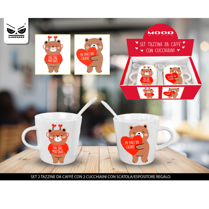 Tazzine da caffè Orsetti con cucchiaino (2 pezzi)