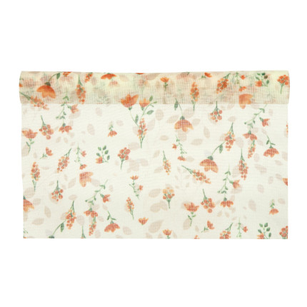 Runner in tessuto con stampa papaveri