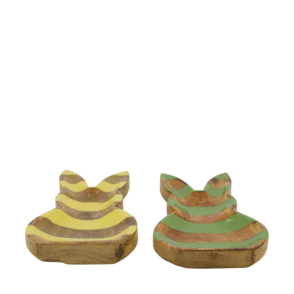 Piattino coniglio in legno di mango