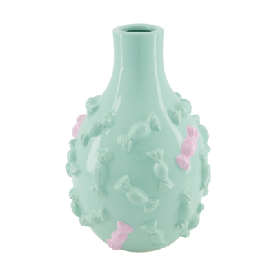 Vaso caramelle in ceramica azzurro