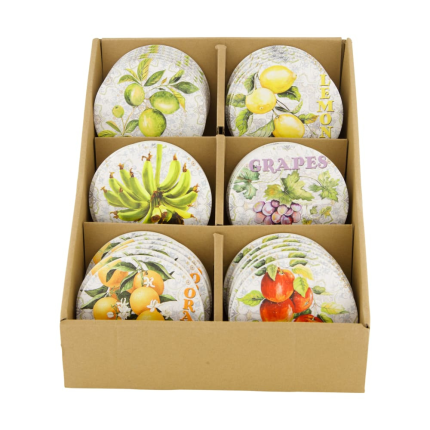 Sottobicchiere con frutta in ceramica