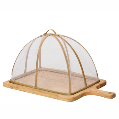 Tagliere di acacia con cupola per vivande