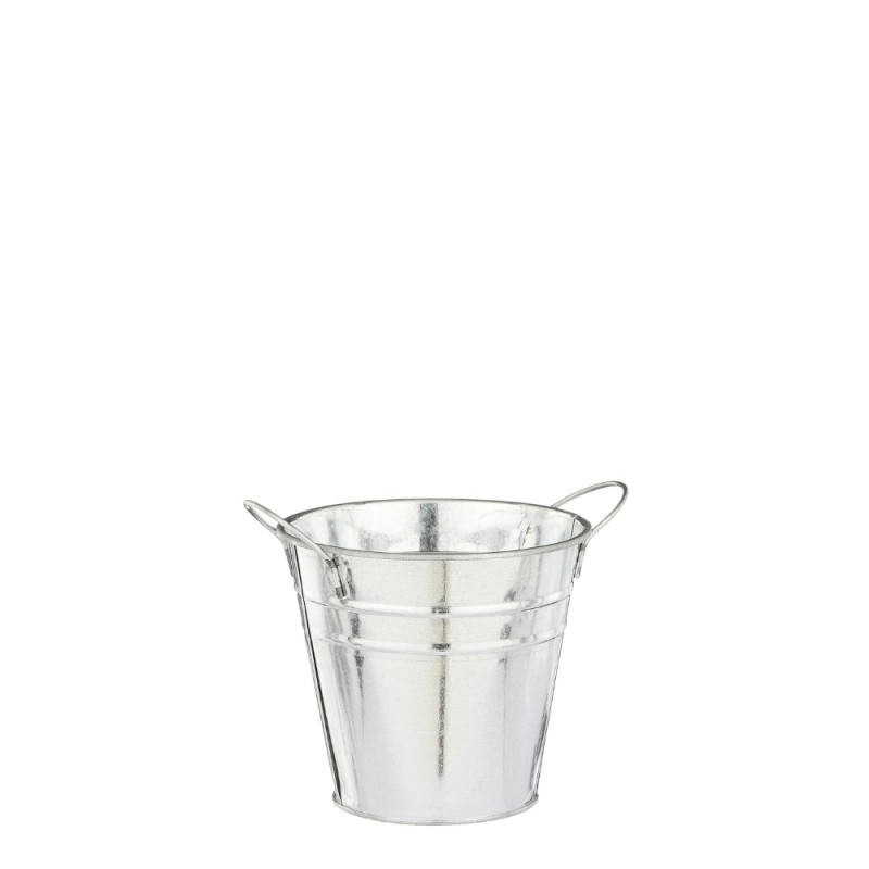 Secchiello in metallo argento piccolo