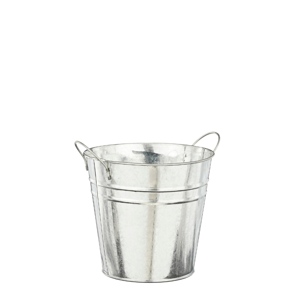 Secchiello in metallo argento medio